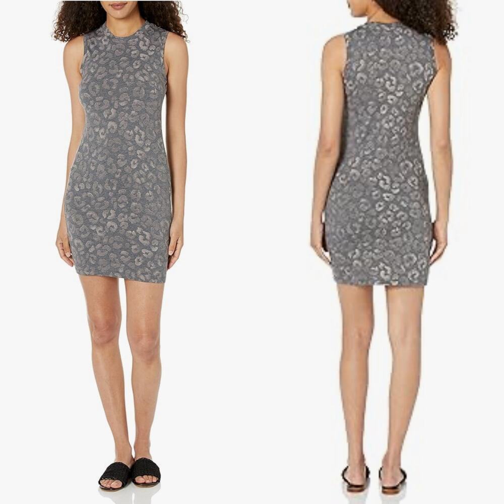 Sundown by Splendid Jenny Mini Muscle Tank Dress Leopard Print size XL